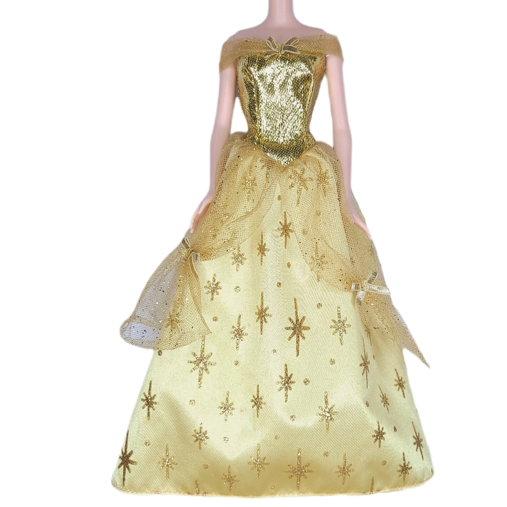 Barbie Belle 2004 Disney Sparkle Princess Ball Gown Yellow Gold Glitter #G7935